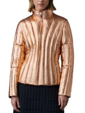 Mackage Metallic Rose Gold Light Down Puffer Jacket